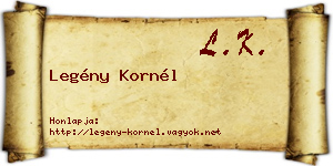 Legény Kornél névjegykártya