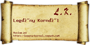 Legény Kornél névjegykártya