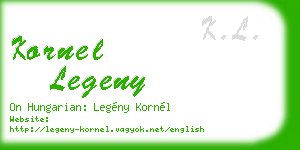 kornel legeny business card